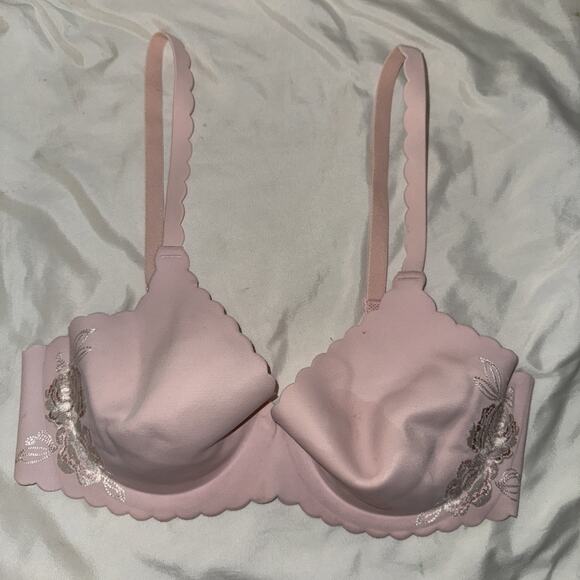 Victoria Secret Angel Embrace Semi Lined Full Coverage Pinnk Floral Bra 34 C - Picture 1 of 5